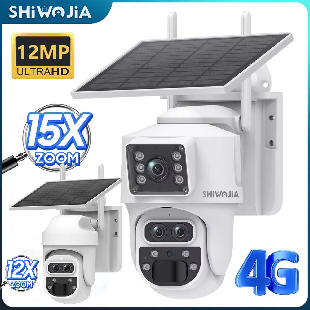 Camera Solar Wireless - SHIWOJIA 12MP 6K 15X Zoom Kamera