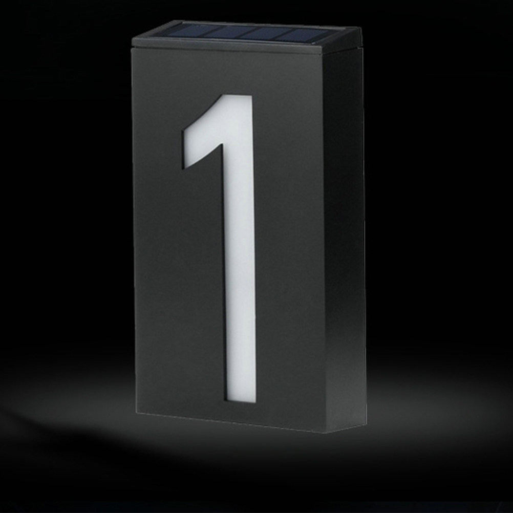 Home Security Number - Solarna tabliczka z numerem LED, nowoczesna,