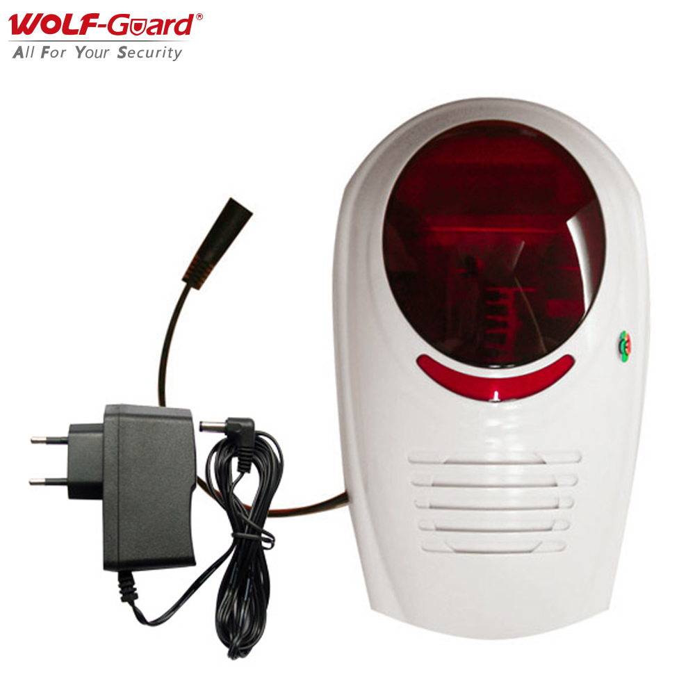 Home Security Equipment - Wolf-Guard 433MHz bezprzewodowa migająca syrena dźwiękowa